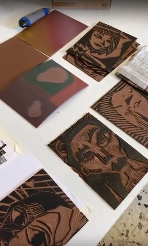 tecniche calcografiche come la xilografia e linoleum